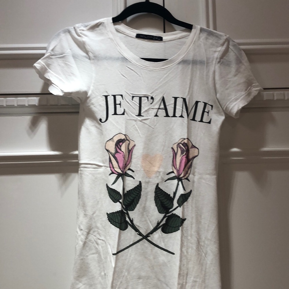 Wildfox Je T’aime White Top XS